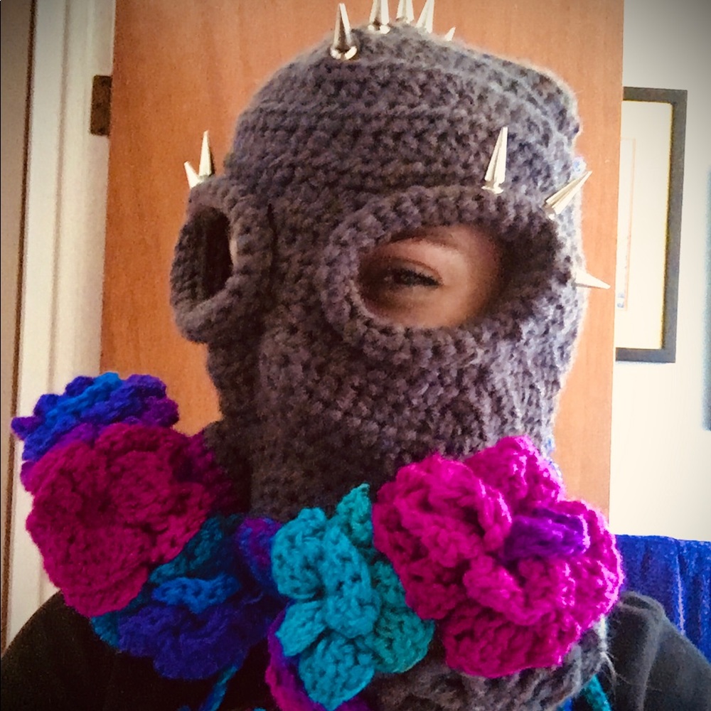 Handmade Crochet Flower Gas Mask